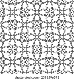 Black lines on white background.Wallpaper with figures from lines. Abstract patterns. Black  pattern for web page, textures, card, poster, fabric, textile. Monochrome design. 