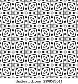 Schwarze Linien auf weißem Hintergrund.Tapete mit Figuren aus Linien. Abstrakte Muster. Schwarzes Muster für Webseiten, Texturen, Karten, Poster, Gewebe, Textilien. Einfarbiges Design. 