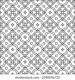 Black lines on white background.Wallpaper with figures from lines. Abstract patterns. Black  pattern for web page, textures, card, poster, fabric, textile. Monochrome design. 