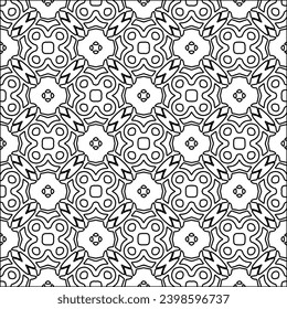 Schwarze Linien auf weißem Hintergrund.Tapete mit Figuren aus Linien. Abstrakte Muster. Schwarzes Muster für Webseiten, Texturen, Karten, Poster, Gewebe, Textilien. Einfarbiges Design. 