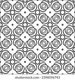 Black lines on white background.Wallpaper with figures from lines. Abstract patterns. Black  pattern for web page, textures, card, poster, fabric, textile. Monochrome design. 