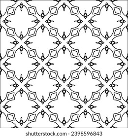 Black lines on white background.Wallpaper with figures from lines. Abstract patterns. Black  pattern for web page, textures, card, poster, fabric, textile. Monochrome design. 