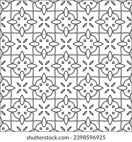 Black lines on white background.Wallpaper with figures from lines. Abstract patterns. Black  pattern for web page, textures, card, poster, fabric, textile. Monochrome design. 