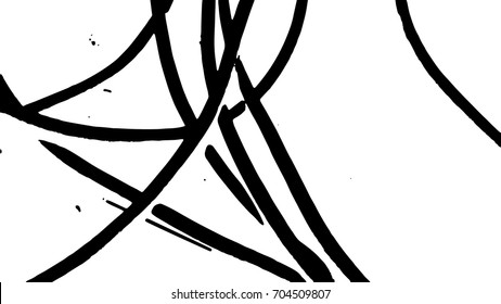 Black lines over a white background. Simple abstract black and white drawing. Expressive linear drawing. Vector.