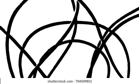 Black lines over a white background. Simple abstract black and white drawing. Expressive linear drawing. Vector.