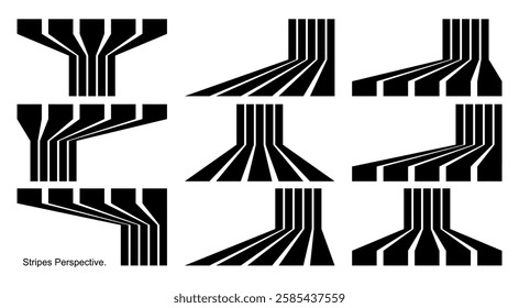 Black lines perspective. vector abstract elements for background