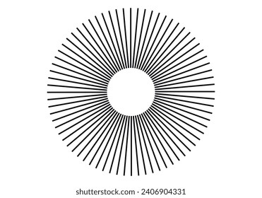 Black lines placed in a circle giving depth effect.