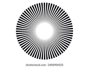 Black lines placed in a circle giving depth effect.