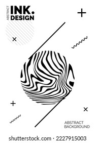 Black Lines Poster Template. Trendy abstract wavy backgrounds. Seamless striped patterns. Geometry optical effects. Fashion print for textile and fabric. Diagonal;vertical;deformed lines and ripples