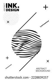 Black Lines Poster Template. Trendy abstrakte Hintergründe. Nahtlose gestreifte Muster. Optische Geometrie-Effekte. Modedruck für Textilien und Gewebe. Diagonale;senkrechte;deformierte Linien und Bruchstücke
