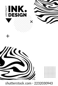 Black Lines Poster Template. Trendy abstract wavy backgrounds. Seamless striped patterns. Geometry optical effects. Fashion print for textile and fabric. Diagonal;vertical;deformed lines and ripples