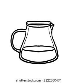 The black lines are in the shape of a mug for making drip coffee.Isolated vector illustration on a white background.