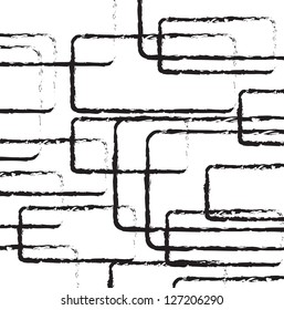 Black Lines and square over white background vector illustration