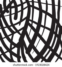 Black lines thick strokes diagonal chaotic waves checkered grid vision illusion  vector abstract  trendy background wallpaper. EPS 10, typography and digital use.