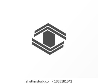 Concepto de diseño del logo de la compañía de vectores de líneas y negro