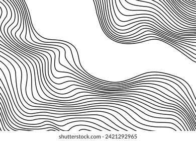 Black lines zigzag wave concept abstract background flat design vector illustration.