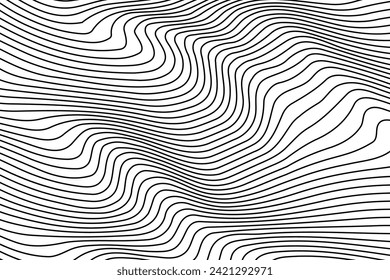 Black lines zigzag wave concept abstract background flat design vector illustration.