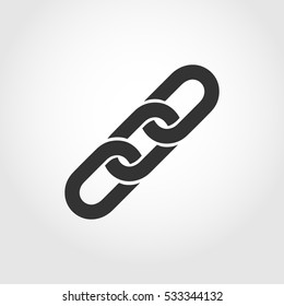 Black link sign. Chain icon in flat design isolated. Vector illustration
