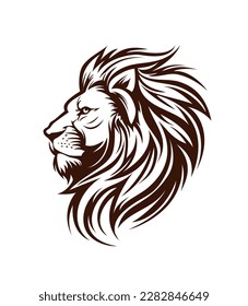 black lion head logo illustration