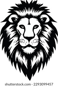 Black Lion Head Logo, Vector 4