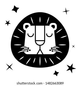 Black Lion Isolated Vector Zoo Wildlife Animal King Coloring Book Drawing Illustration