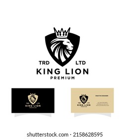 black lion king animals head logo illustration design