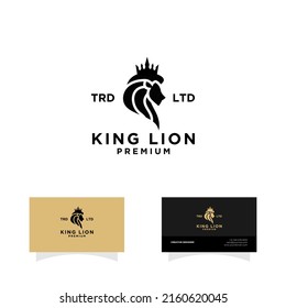 black lion king animals head logo illustration design