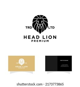 black lion king animals head logo illustration design