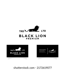black lion king animals logo illustration design