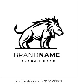 Black Lion Logo Design template