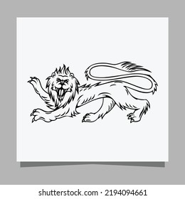 black lion logo on white paper with shadow, perfect for business logos and business cards