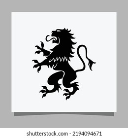 black lion logo on white paper with shadow, perfect for business logos and business cards