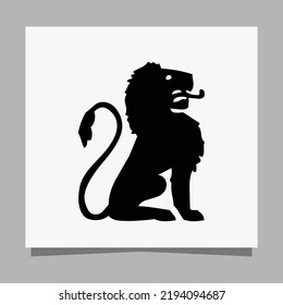 black lion logo on white paper with shadow, perfect for business logos and business cards