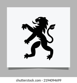 black lion logo on white paper with shadow, perfect for business logos and business cards