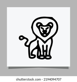 black lion logo on white paper with shadow, perfect for business logos and business cards