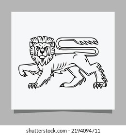 black lion logo on white paper with shadow, perfect for business logos and business cards