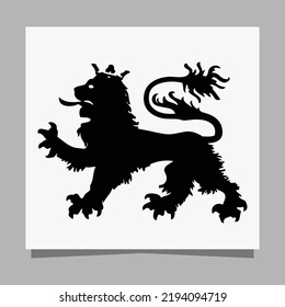 black lion logo on white paper with shadow, perfect for business logos and business cards