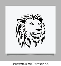 black lion logo on white paper with shadow, perfect for business logos and business cards