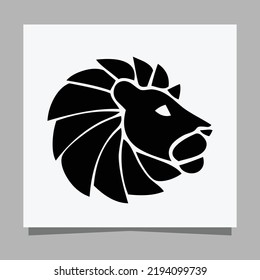 black lion logo on white paper with shadow, perfect for business logos and business cards