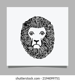black lion logo on white paper with shadow, perfect for business logos and business cards