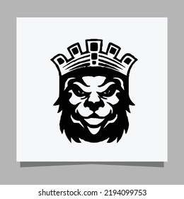 black lion logo on white paper with shadow, perfect for business logos and business cards