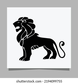 Black Lion Logo On White Paper Stock Vector (Royalty Free) 2194099755 ...