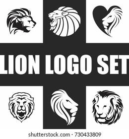 black lion logo set