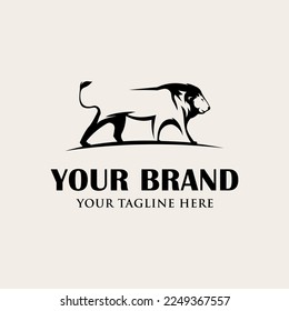 Black lion logo vector illustration