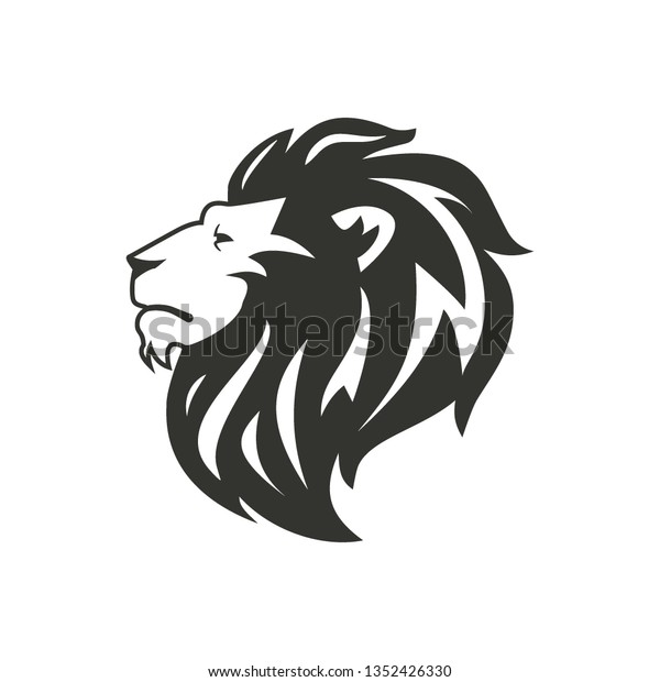 白い背景に黒いライオンのシルエット のベクター画像素材 ロイヤリティフリー