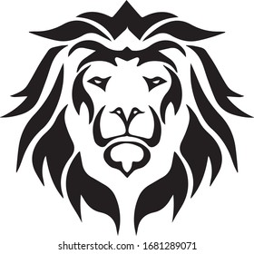 Black lion template vector image, cutting print