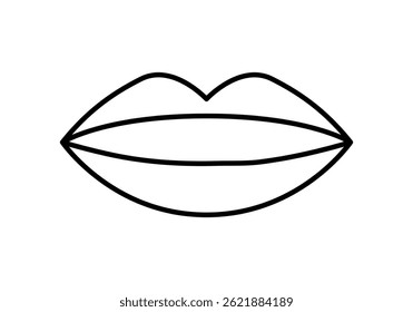 Icono de labios negros sobre fondo blanco