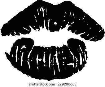 Diseño de vectores de ilustraciones de labios negros