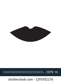 Black lips smile icon template