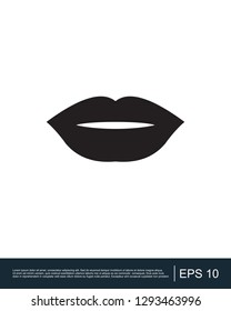 Black lips smile icon template
